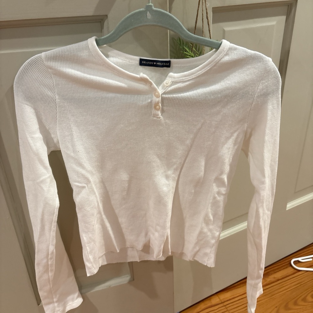 Brandy Melville Cream Henley Top
